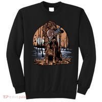 Hunting Dog Retrieving Duck Swamp Scene Sweatshirt thumb 0