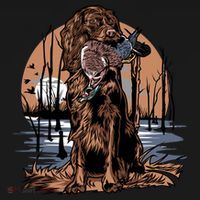 Hunting Dog Retrieving Duck Swamp Scene Sweatshirt thumb 3