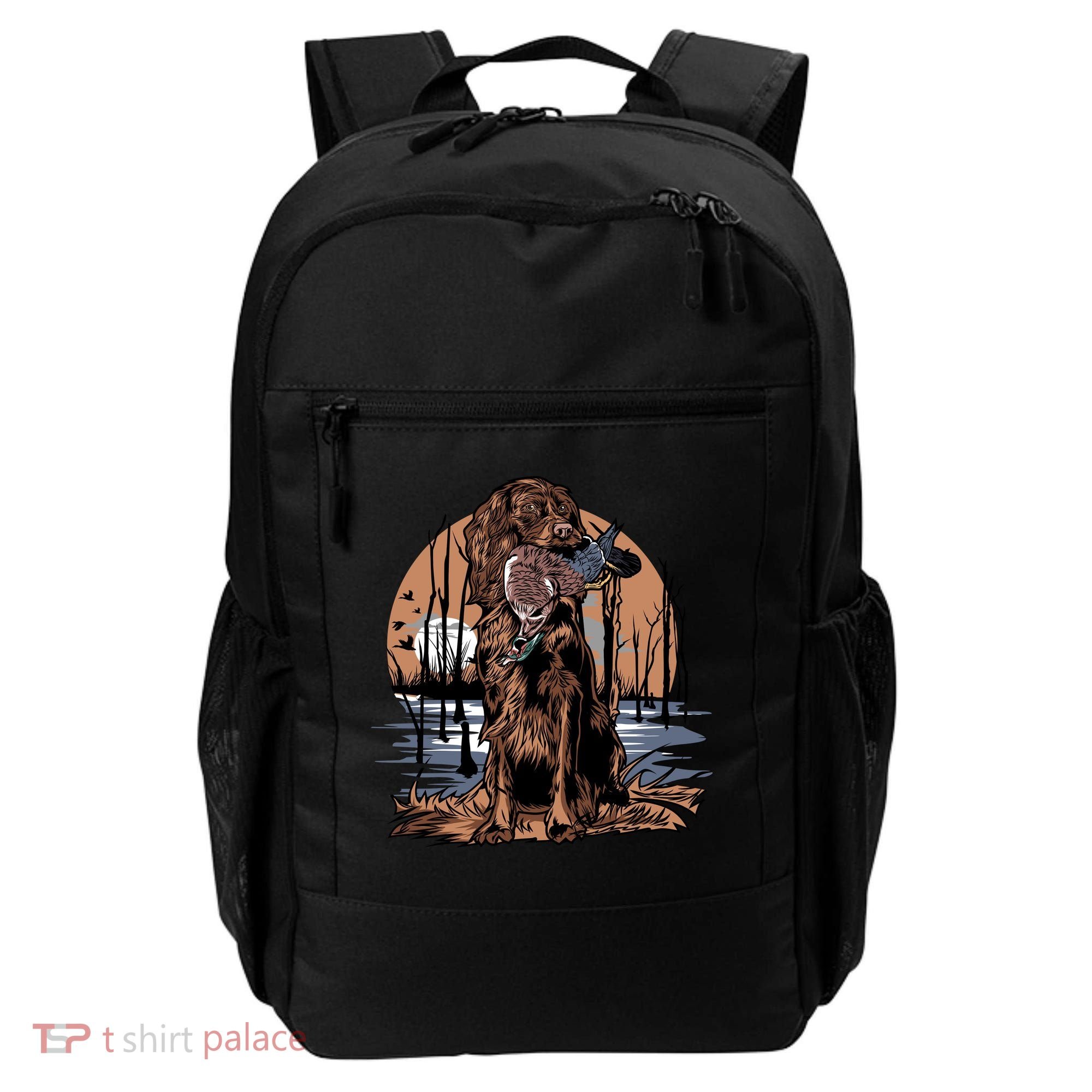Hunting Dog Retrieving Duck Swamp Scene Backpack