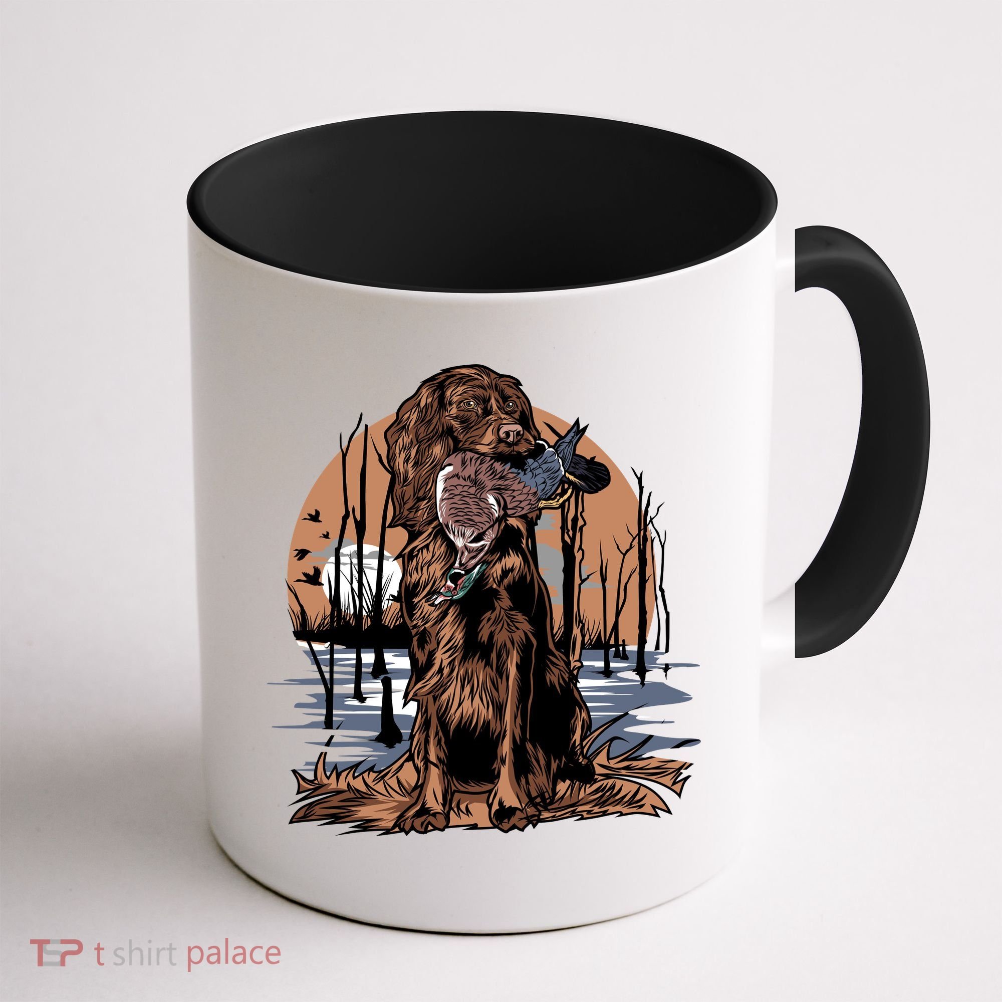 Hunting Dog Retrieving Duck Swamp Scene Coffee Mug