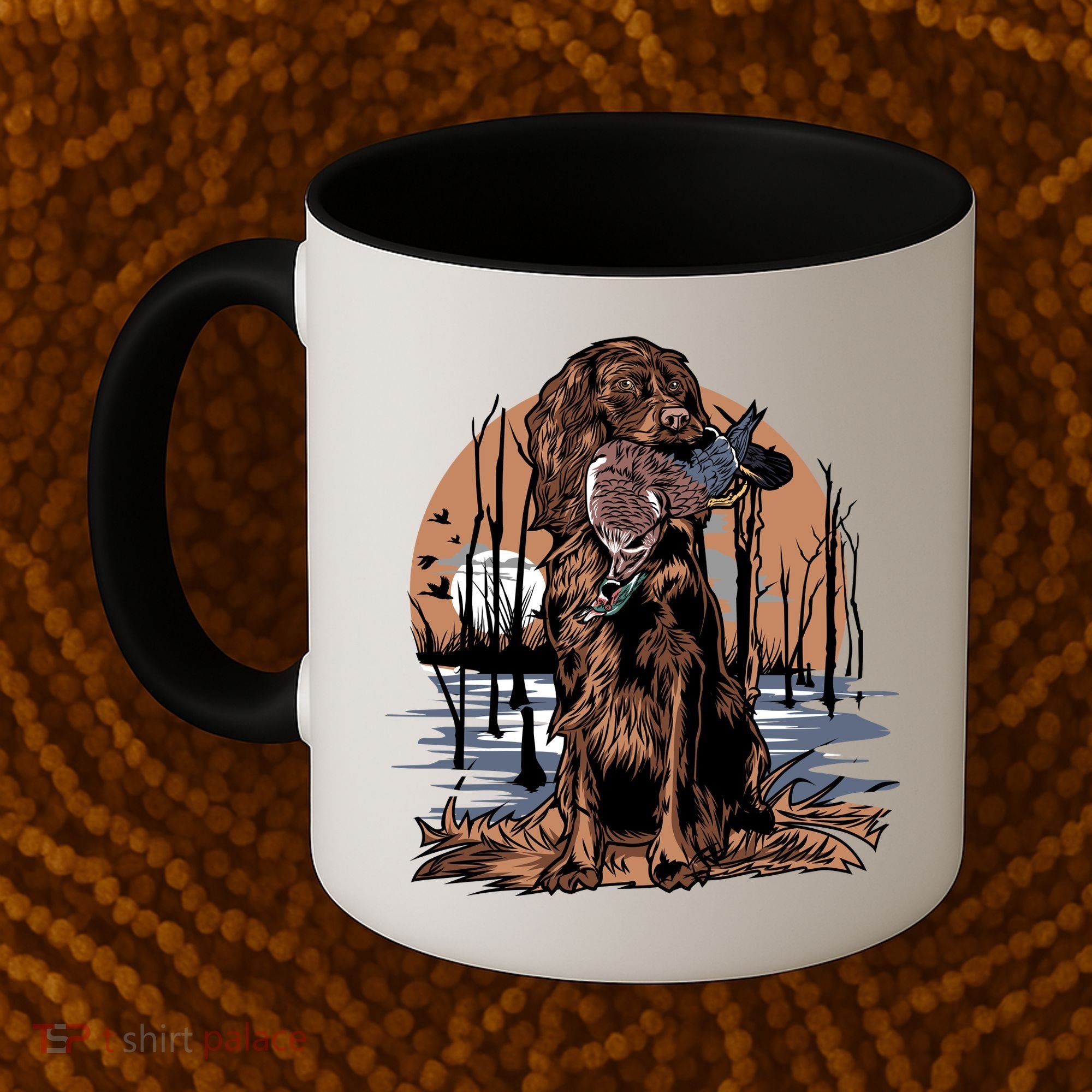 Hunting Dog Retrieving Duck Swamp Scene Coffee Mug