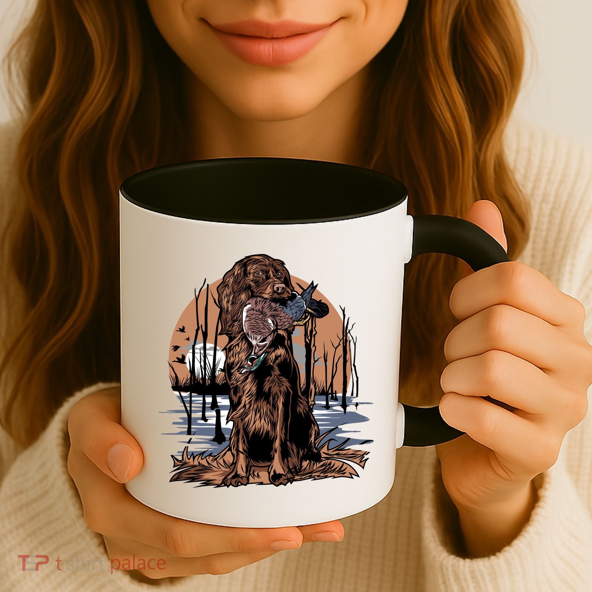 Hunting Dog Retrieving Duck Swamp Scene Coffee Mug