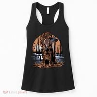 Hunting Dog Retrieving Duck Swamp Scene Women's Tank Top thumb 0