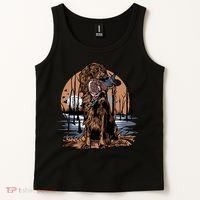 Hunting Dog Retrieving Duck Swamp Scene Tank Top thumb 2