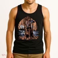 Hunting Dog Retrieving Duck Swamp Scene Tank Top thumb 3