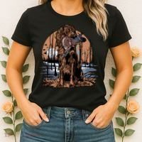 Hunting Dog Retrieving Duck Swamp Scene Women's T-Shirt thumb 2