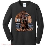 Hunting Dog Retrieving Duck Swamp Scene Kids Long Sleeve Shirt thumb 0