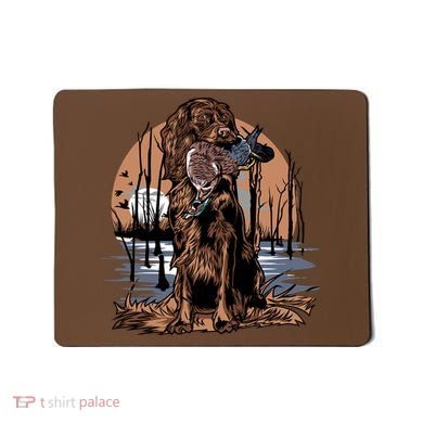 Hunting Dog Retrieving Duck Swamp Scene Mousepad
