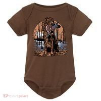 Hunting Dog Retrieving Duck Swamp Scene Baby Bodysuit thumb 0