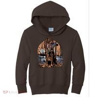 Hunting Dog Retrieving Duck Swamp Scene Kids Hoodie thumb 0