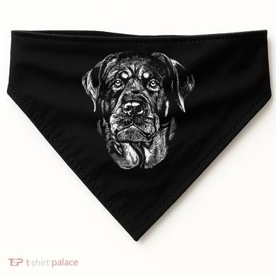 Hand Drawn Rottweiler Dog USA-Made Doggie Bandana