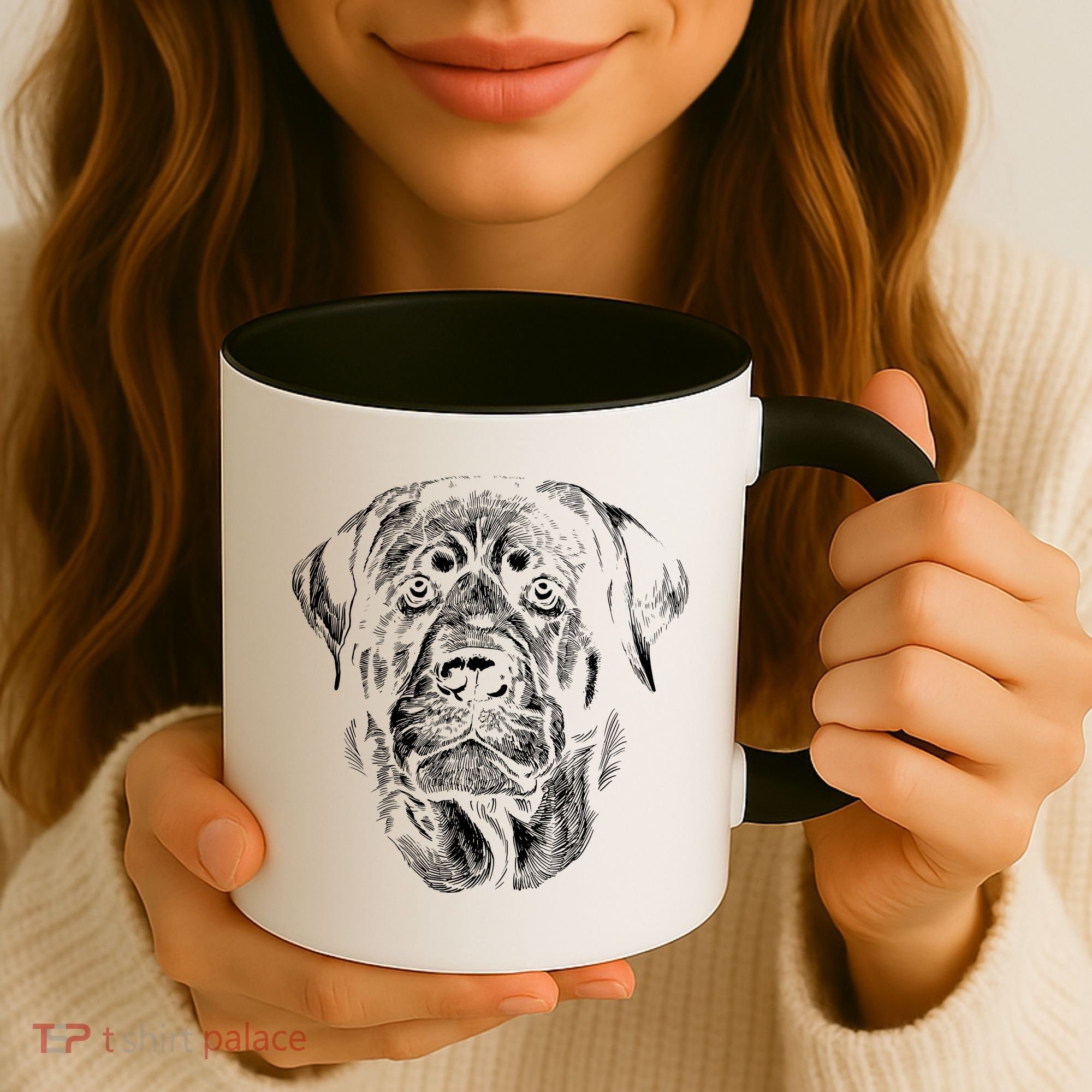 Hand Drawn Rottweiler Dog Coffee Mug