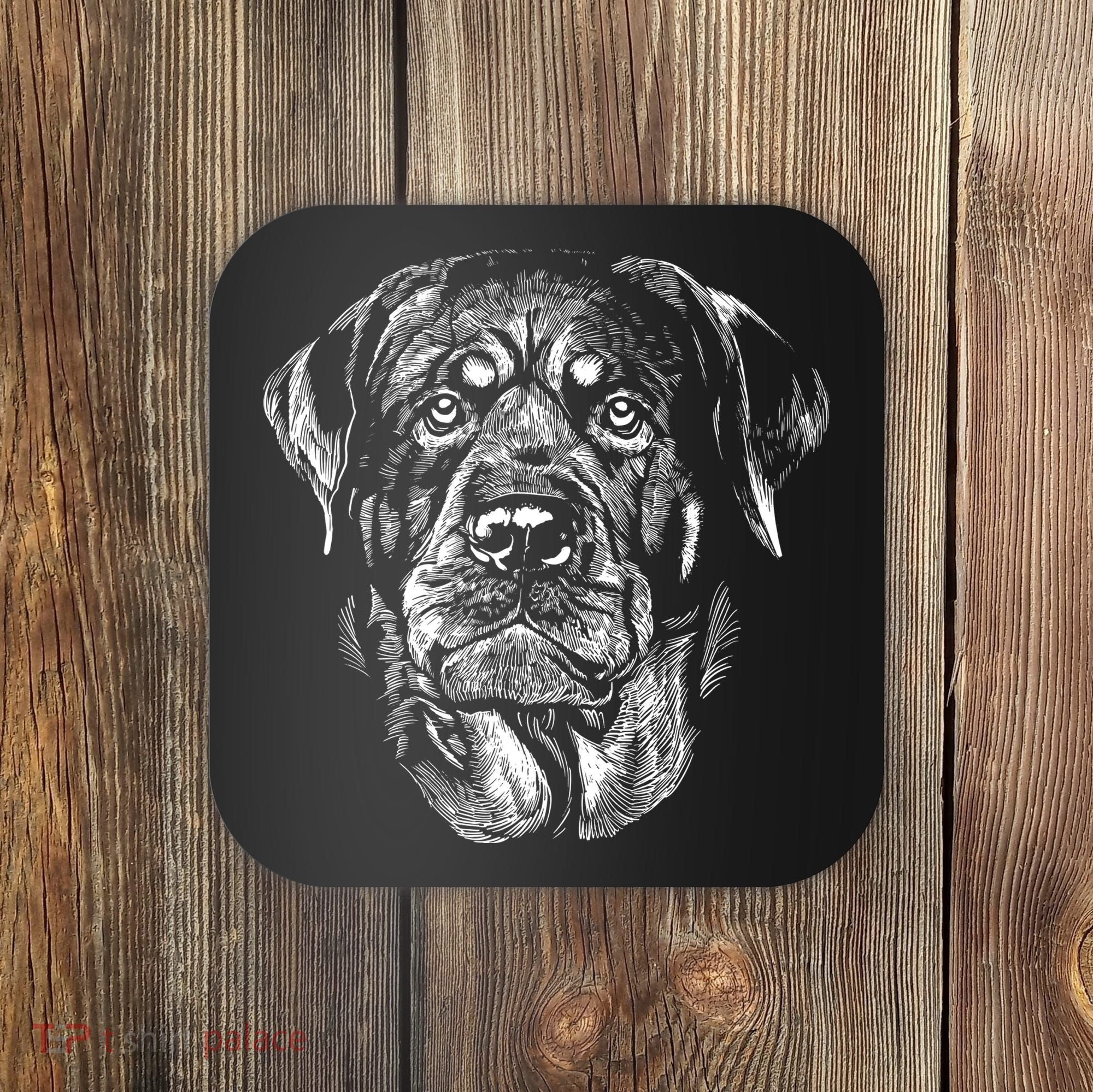 Hand Drawn Rottweiler Dog Coaster
