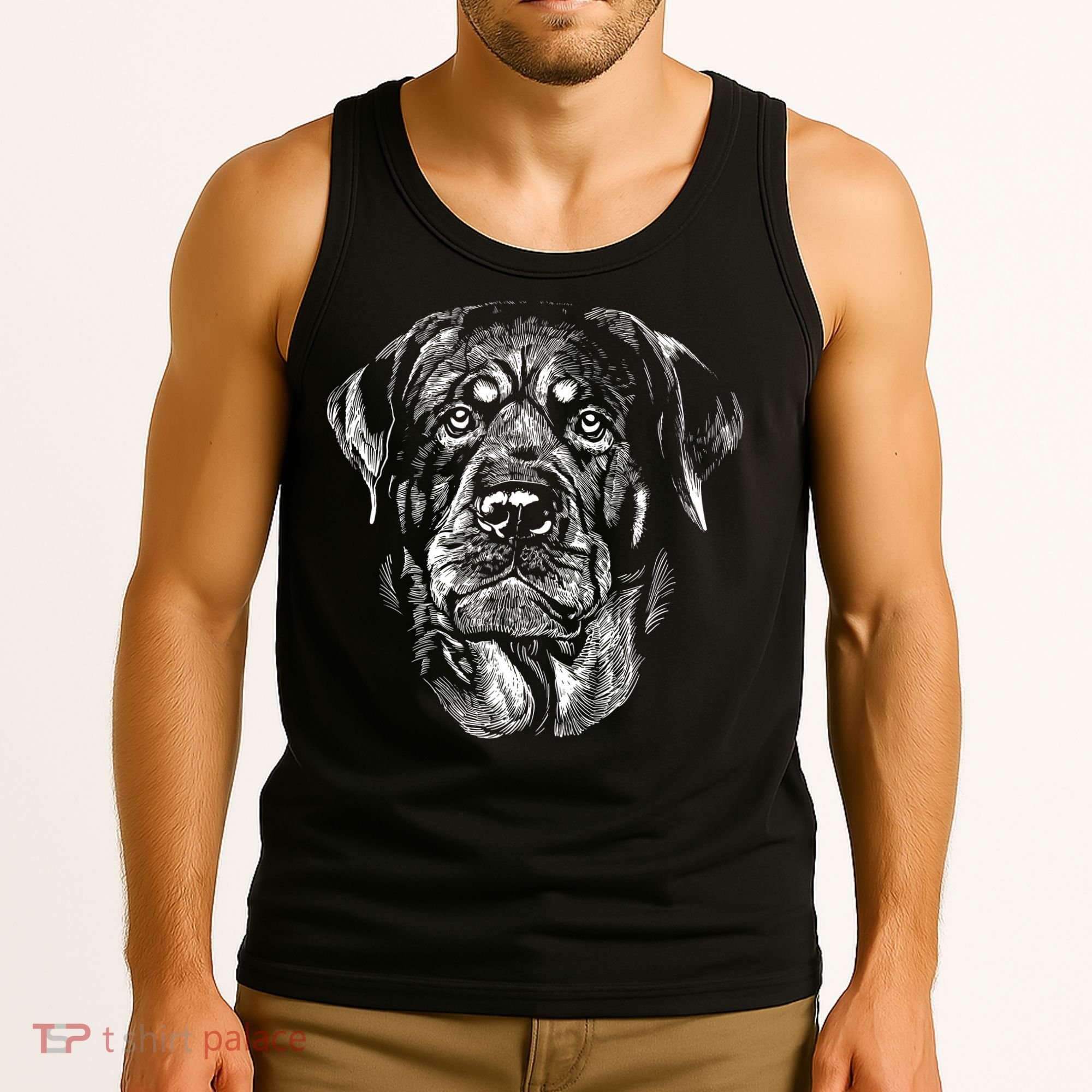 Hand Drawn Rottweiler Dog Tank Top