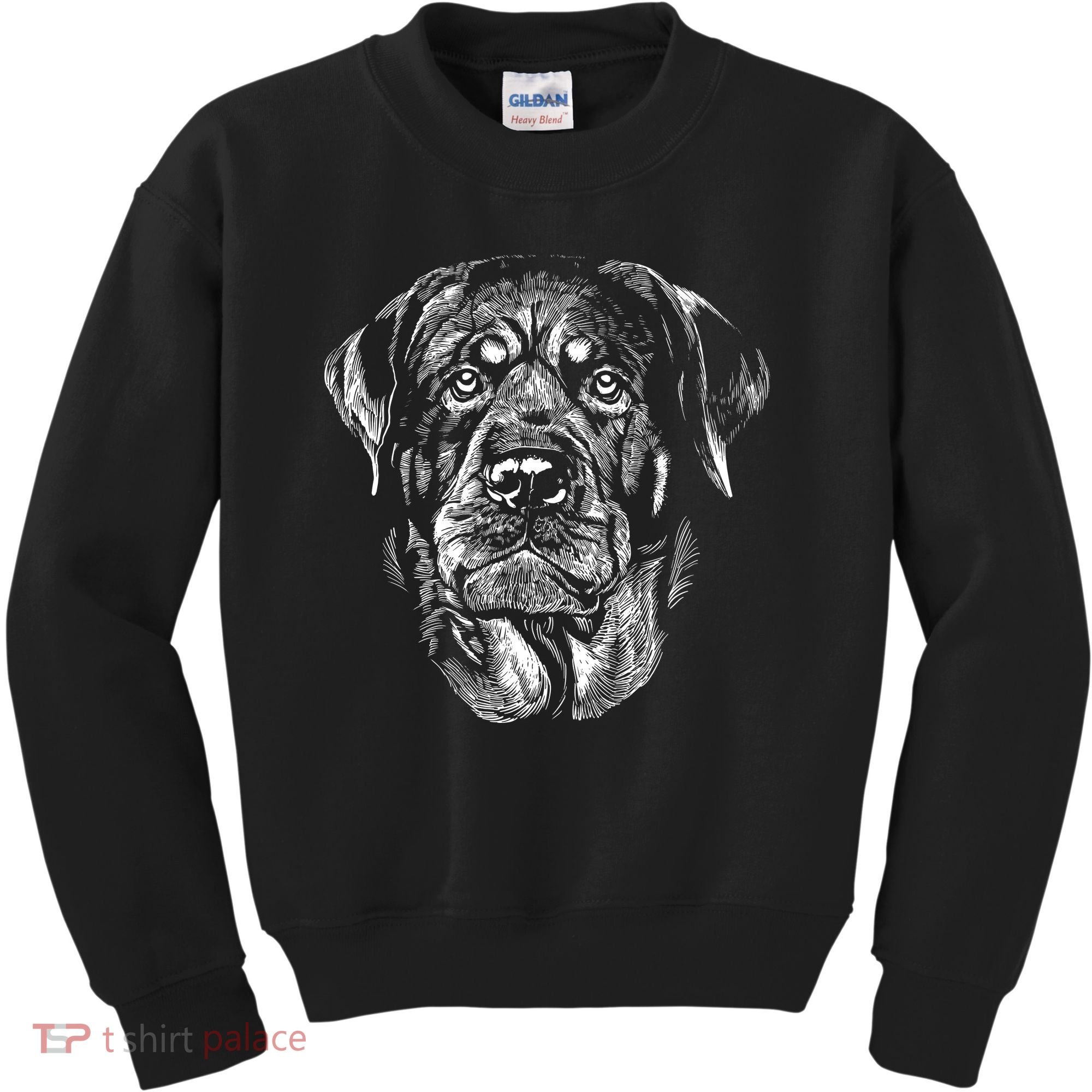 Hand Drawn Rottweiler Dog Kids Sweatshirt