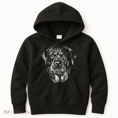 Hand Drawn Rottweiler Dog Kids Hoodie