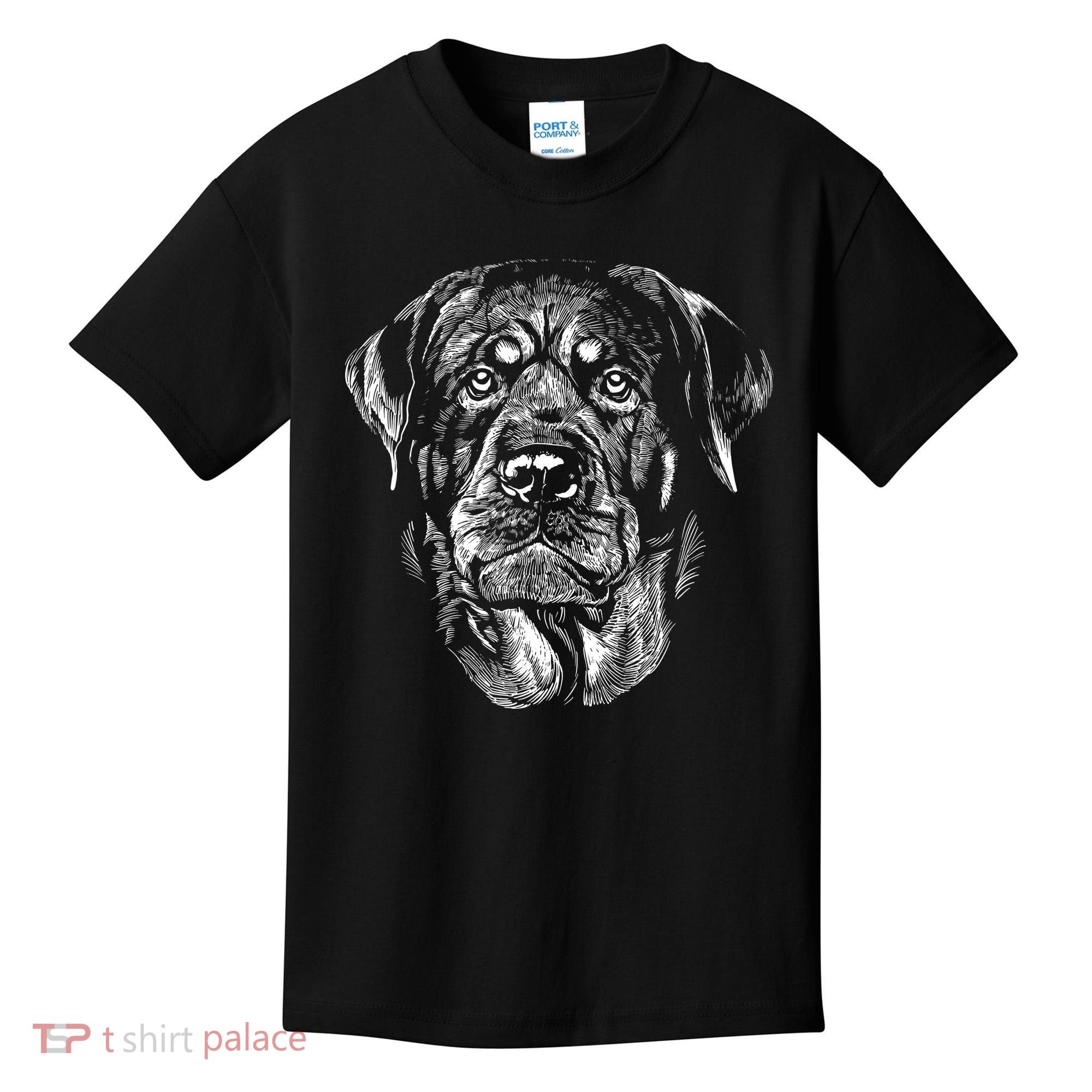 Hand Drawn Rottweiler Dog Kids T-Shirt