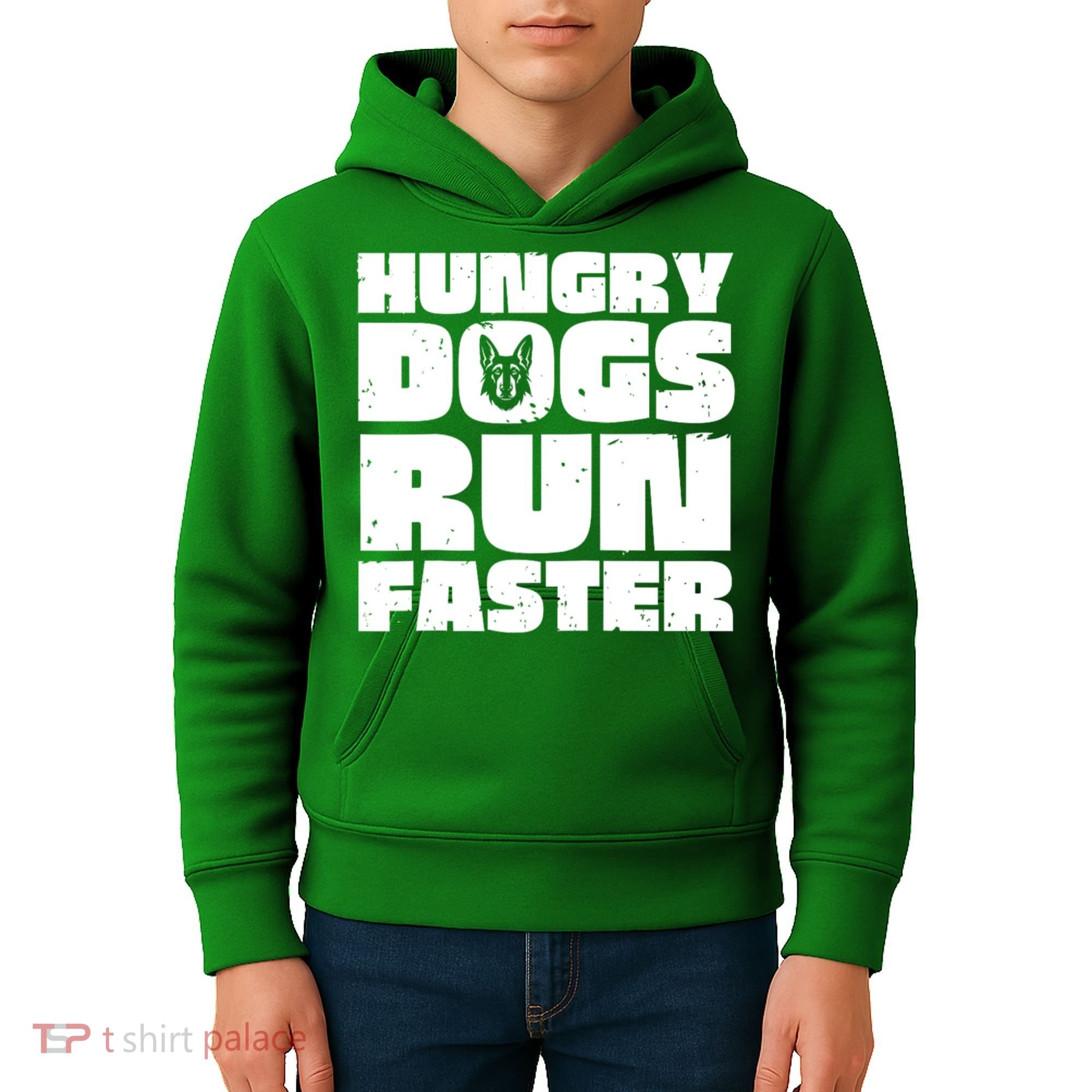 Hungry Dogs Run Faster Kids Hoodie