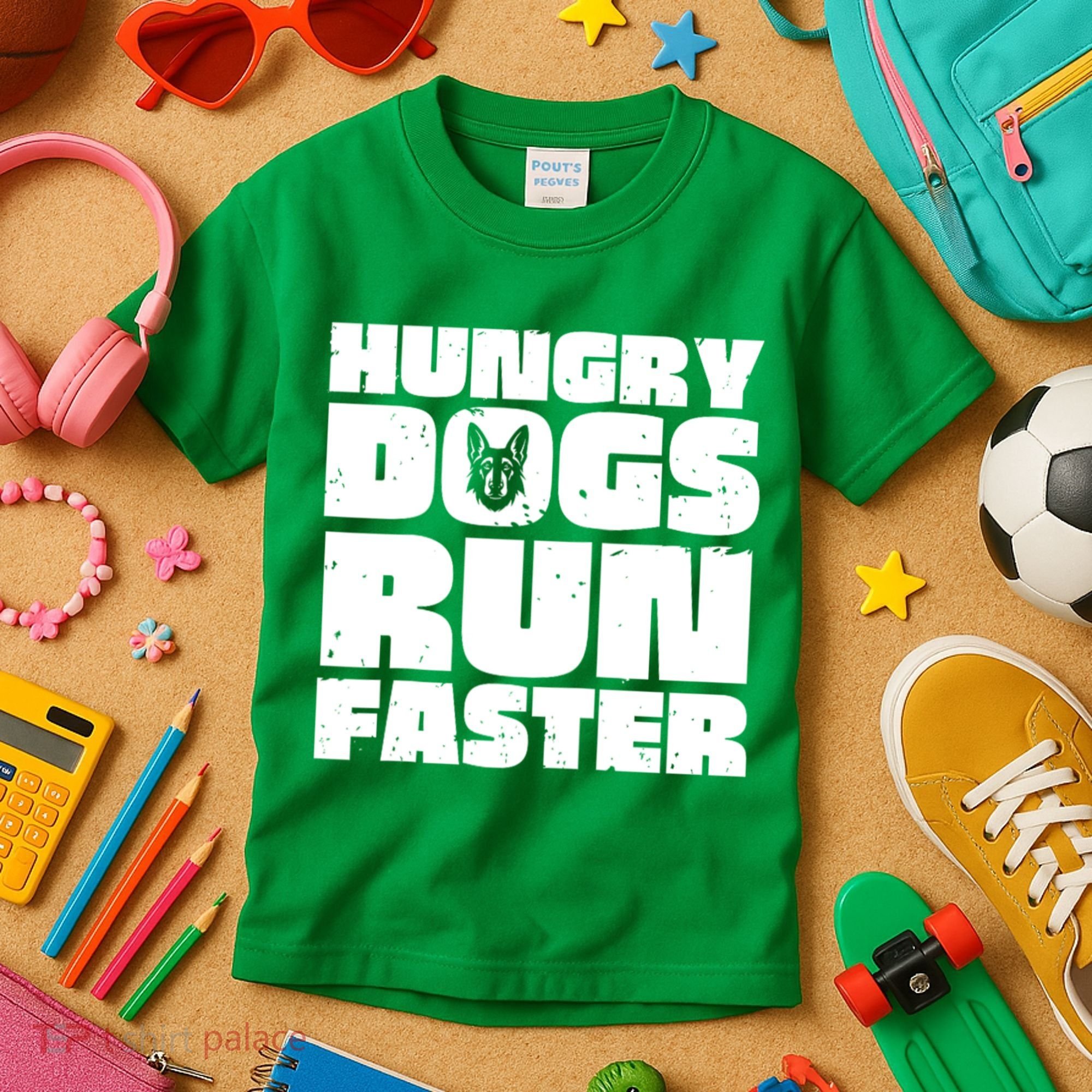 Hungry Dogs Run Faster Kids T-Shirt