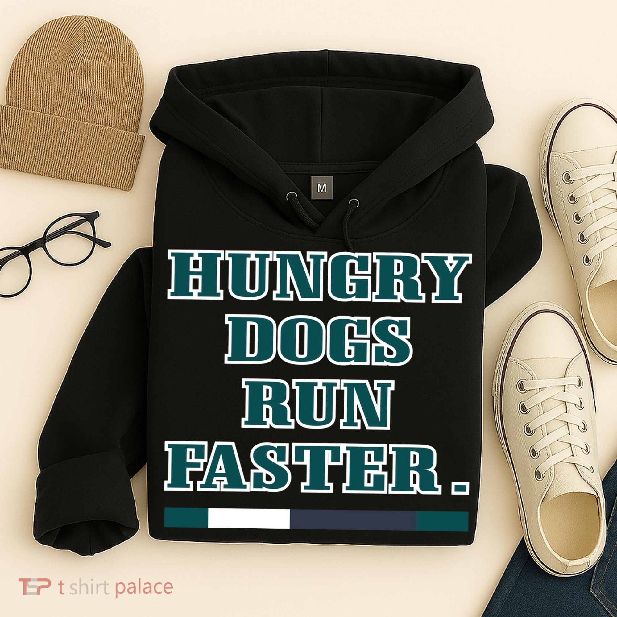 Hungry Dogs Run Faster Funny Hoodie