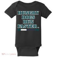Hungry Dogs Run Faster Funny Baby Bodysuit thumb 0