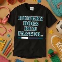 Hungry Dogs Run Faster Funny Kids T-Shirt thumb 3