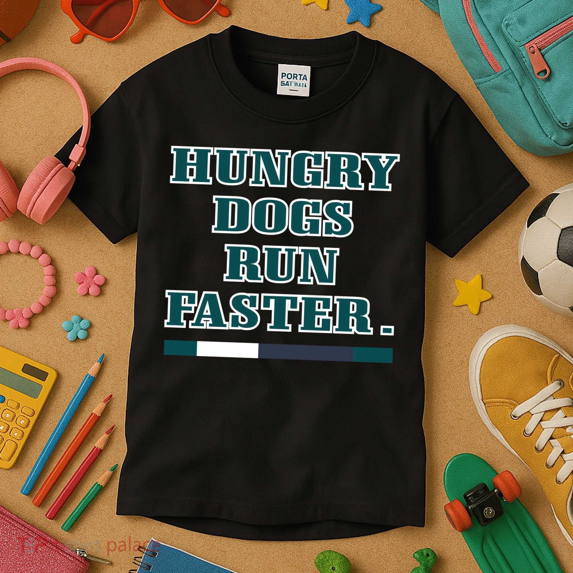 Hungry Dogs Run Faster Funny Kids T-Shirt