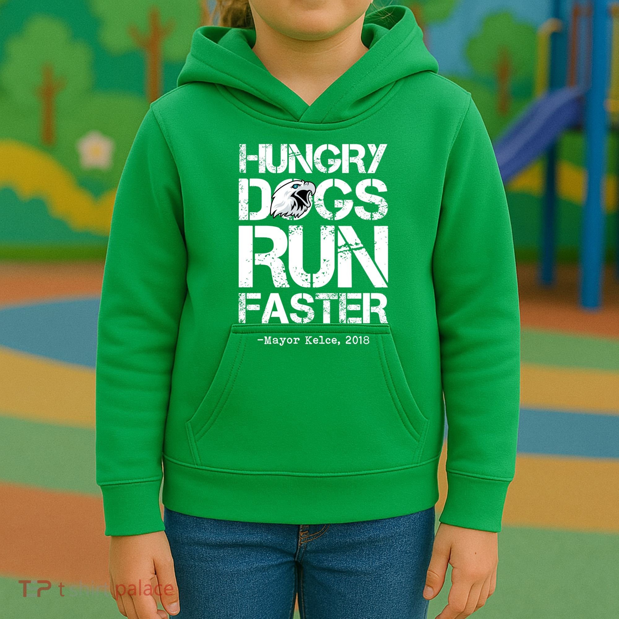 Hungry Dogs Run Faster Kids Hoodie