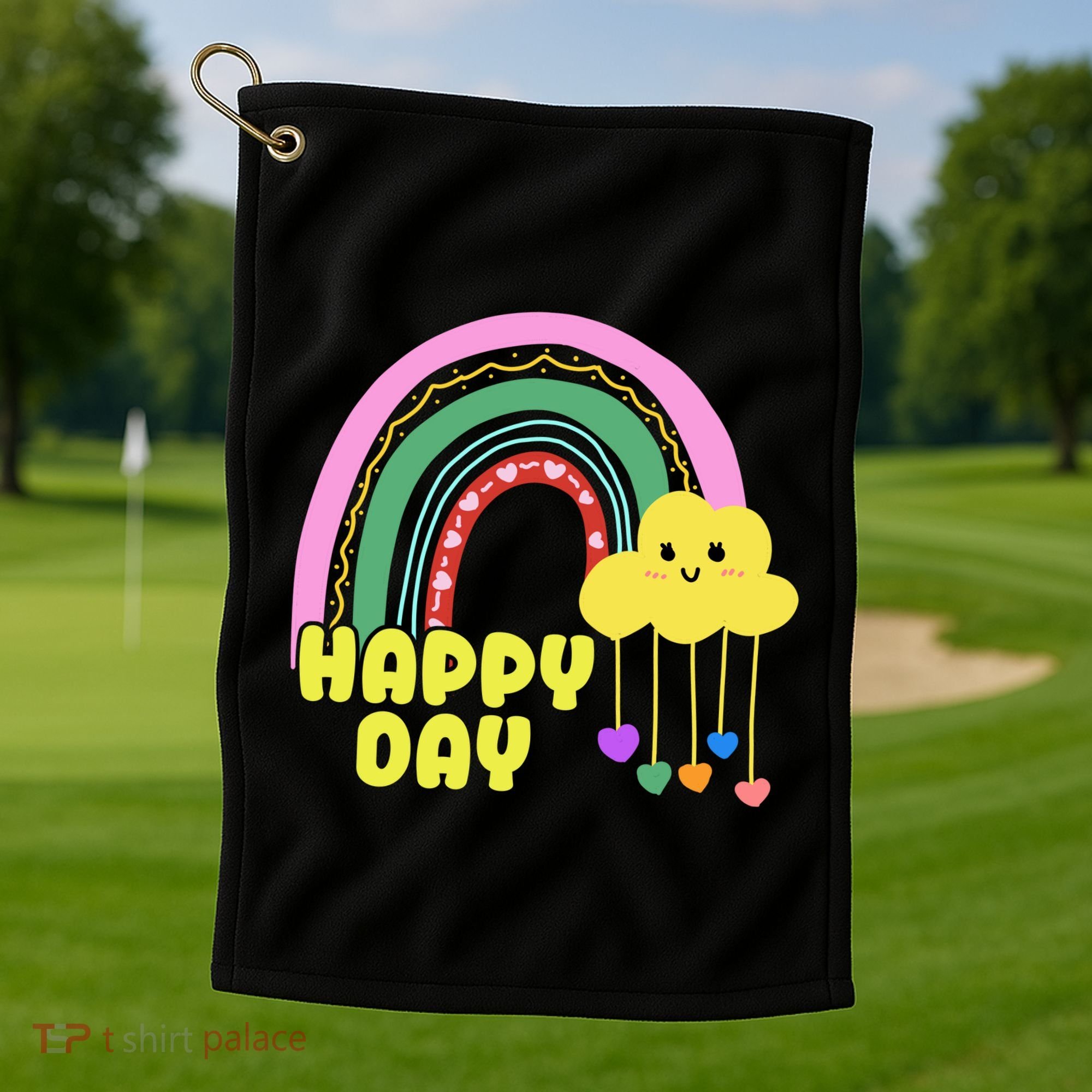 Happy Day Retro 80s Sunshine Golf Towel
