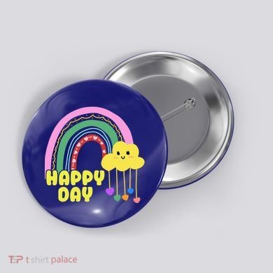 Happy Day Retro 80s Sunshine Button