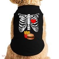 Halloween Dad Skeleton Pregnancy Hamburger Fries Xray Funny Doggie Tank thumb 0