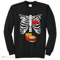 Halloween Dad Skeleton Pregnancy Hamburger Fries Xray Funny Sweatshirt thumb 0