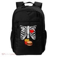 Halloween Dad Skeleton Pregnancy Hamburger Fries Xray Funny Backpack thumb 0