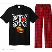 Halloween Dad Skeleton Pregnancy Hamburger Fries Xray Funny Pajama Set thumb 0