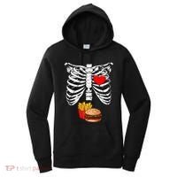 Halloween Dad Skeleton Pregnancy Hamburger Fries Xray Funny Women's Hoodie thumb 0