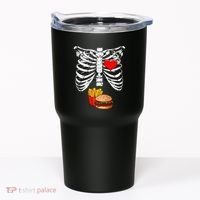Halloween Dad Skeleton Pregnancy Hamburger Fries Xray Funny Tumbler thumb 0