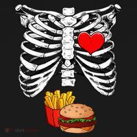 Halloween Dad Skeleton Pregnancy Hamburger Fries Xray Funny Mousepad thumb 1