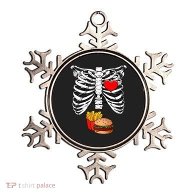 Halloween Dad Skeleton Pregnancy Hamburger Fries Xray Funny Ornament