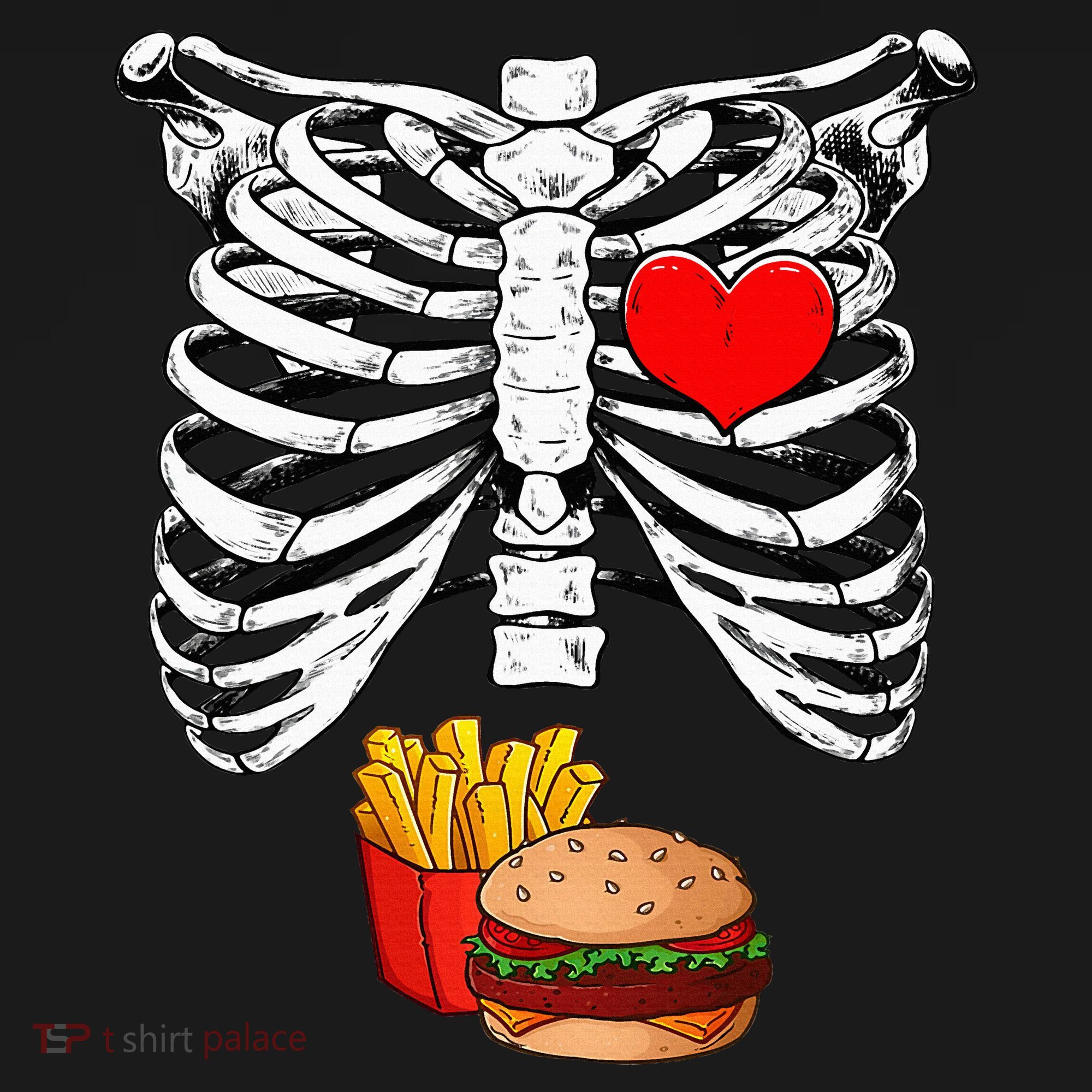 Halloween Dad Skeleton Pregnancy Hamburger Fries Xray Funny Baby Bodysuit