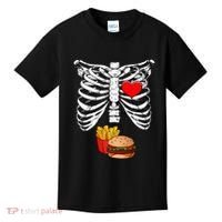 Halloween Dad Skeleton Pregnancy Hamburger Fries Xray Funny Kids T-Shirt thumb 0