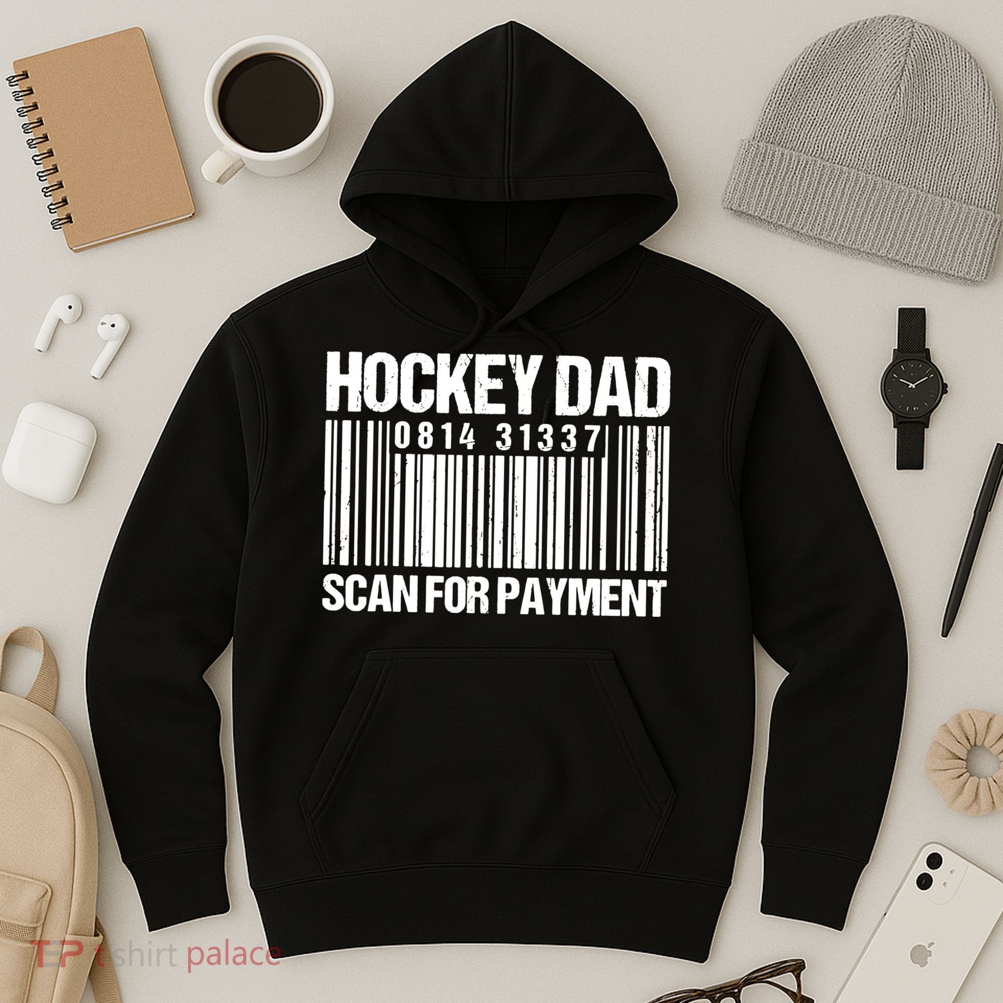 Hockey Dad Scan For Payment Barcode Hockey Dad Hoodie