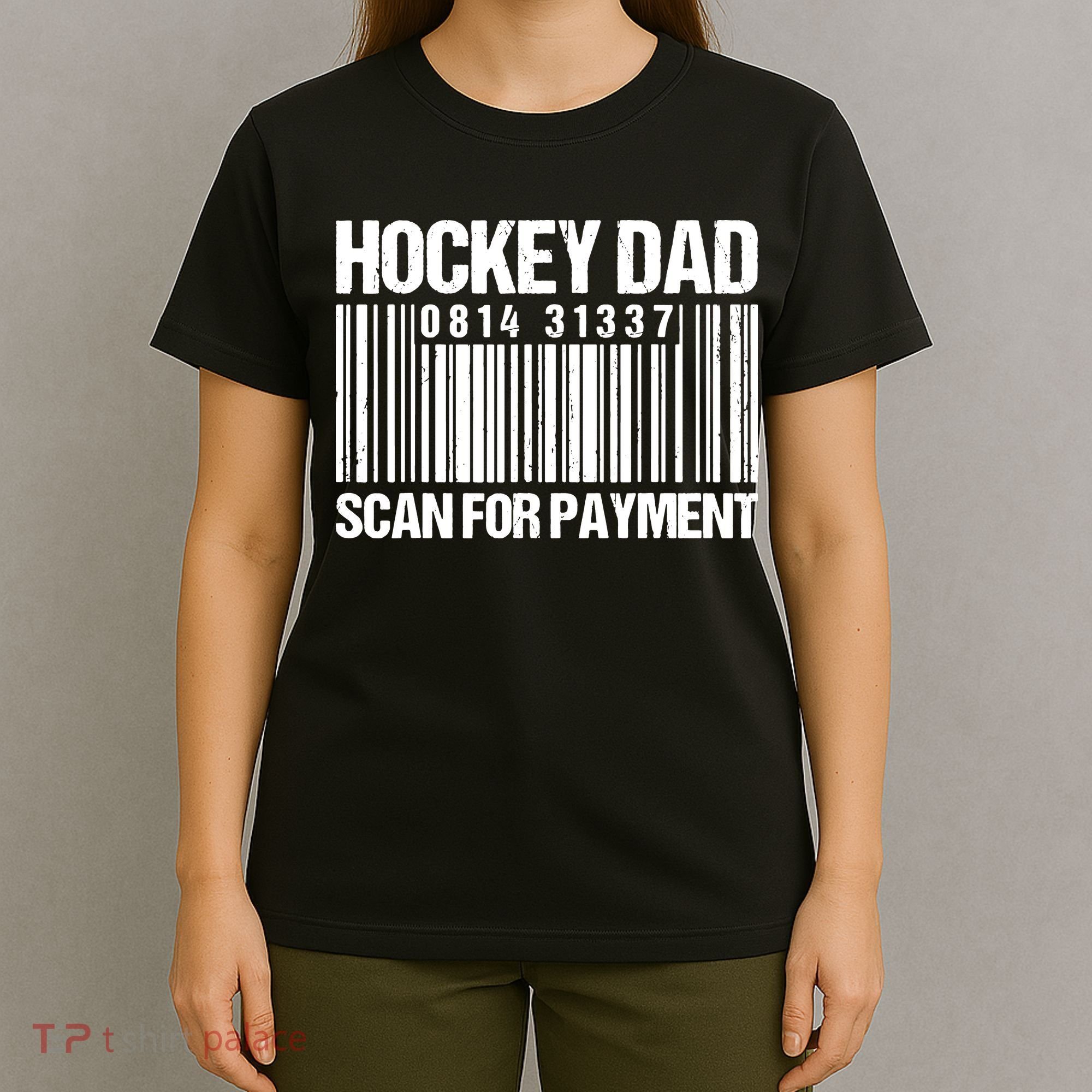 Hockey Dad Scan For Payment Barcode Hockey Dad T-Shirt