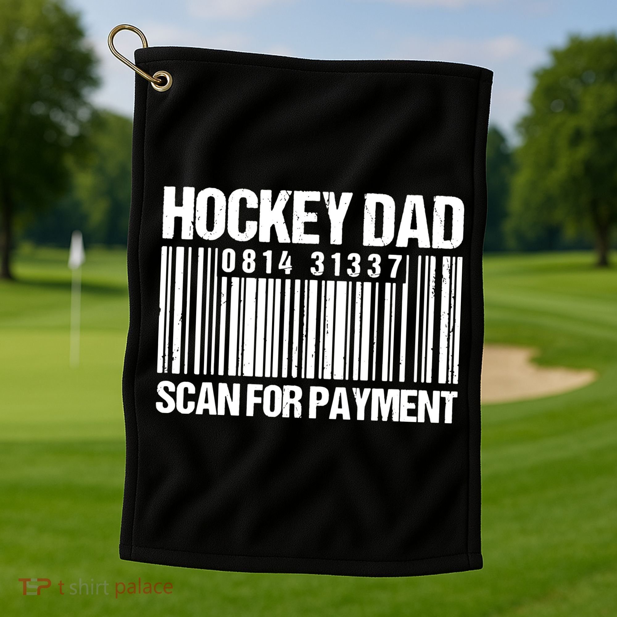 Hockey Dad Scan For Payment Barcode Hockey Dad Golf Towel