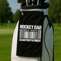 Hockey Dad Scan For Payment Barcode Hockey Dad Golf Towel thumb 2