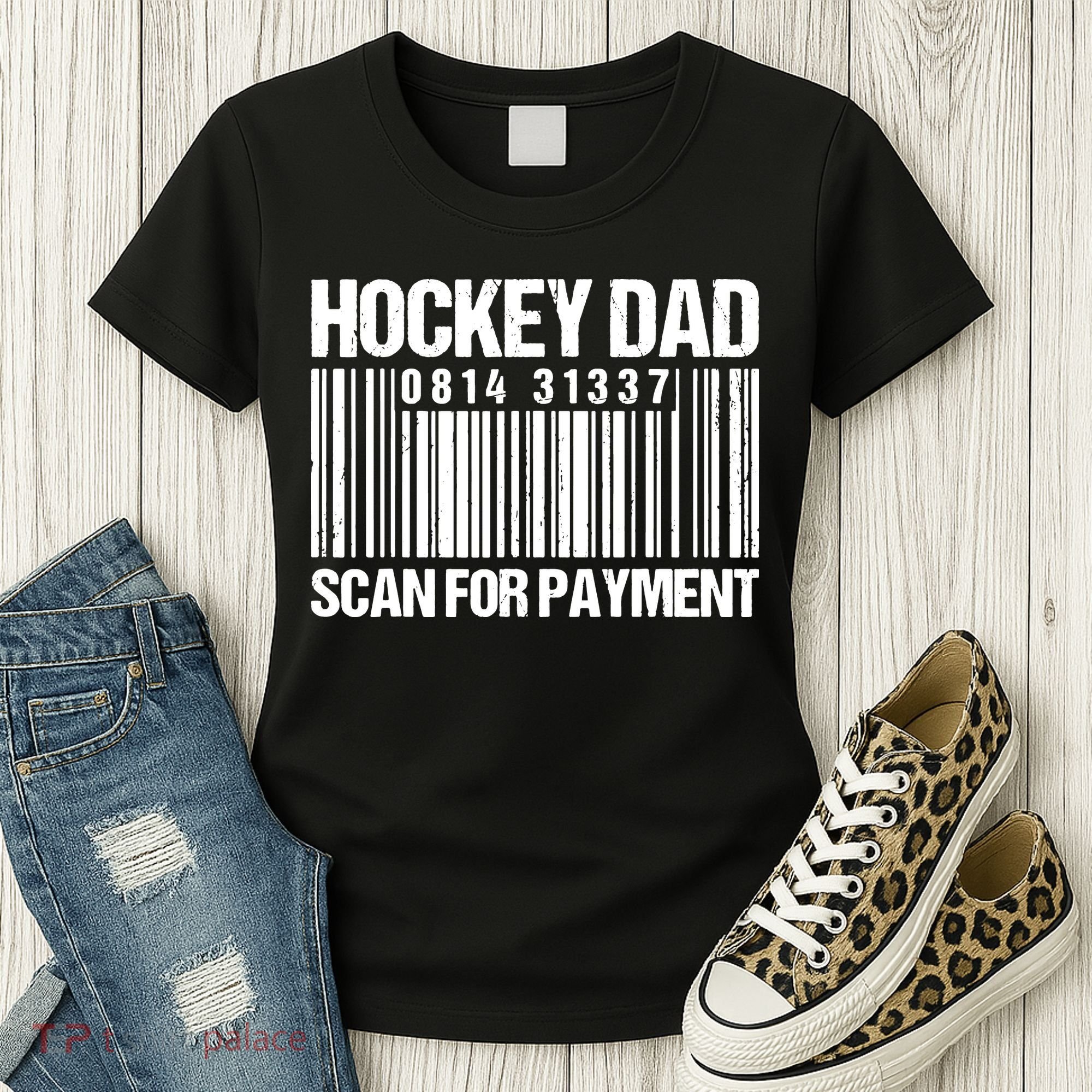 Hockey Dad Scan For Payment Barcode Hockey Dad Women's T-Shirt