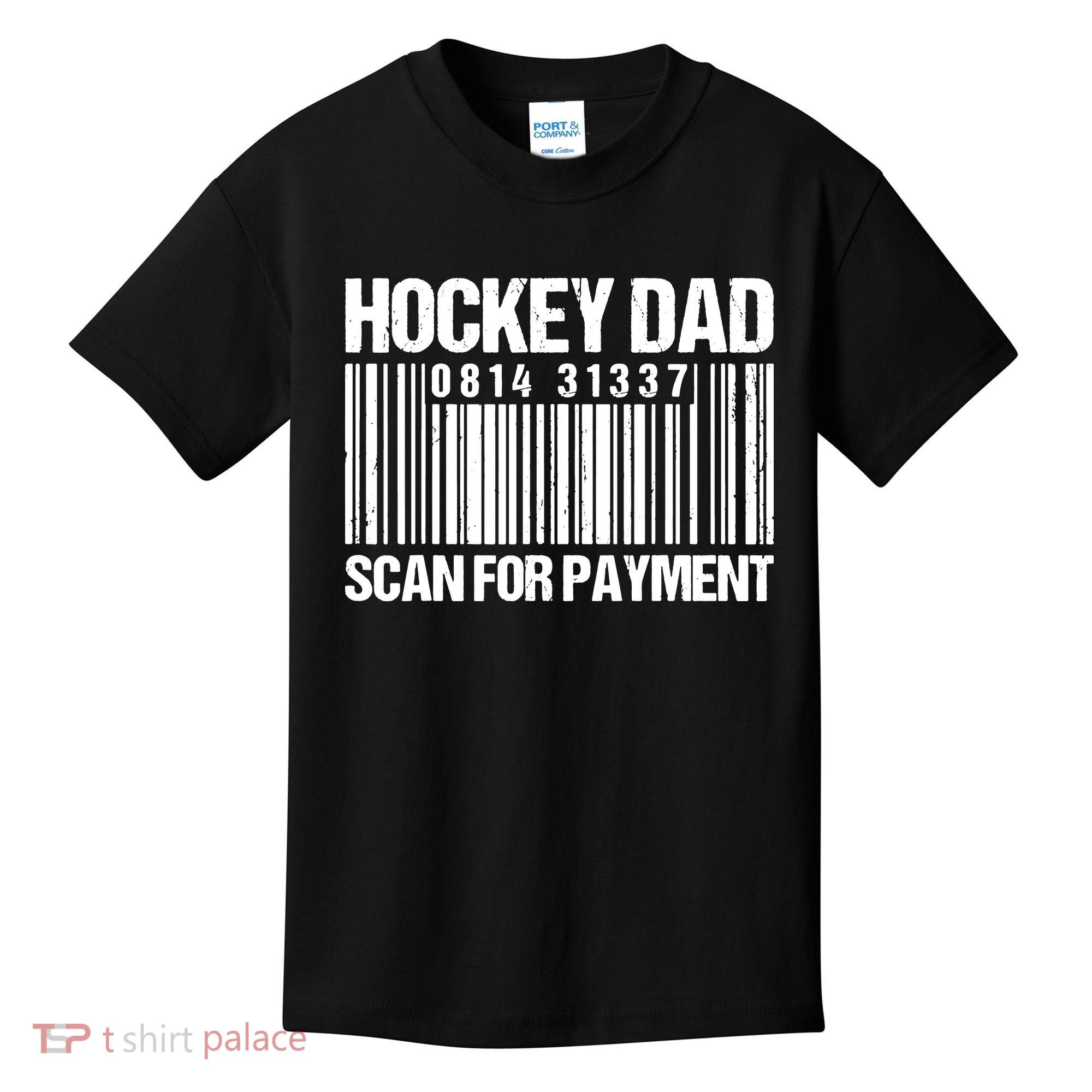 Hockey Dad Scan For Payment Barcode Hockey Dad Kids T-Shirt