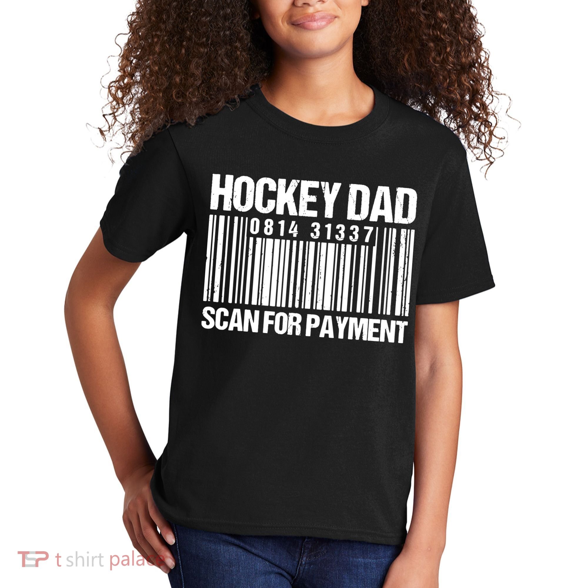 Hockey Dad Scan For Payment Barcode Hockey Dad Kids T-Shirt