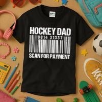 Hockey Dad Scan For Payment Barcode Hockey Dad Kids T-Shirt thumb 3