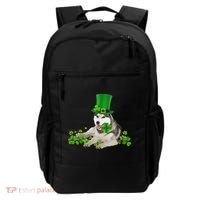 Husky Dog Shamrock St. Patrick's Day Saint Paddy's Irish Backpack thumb 0