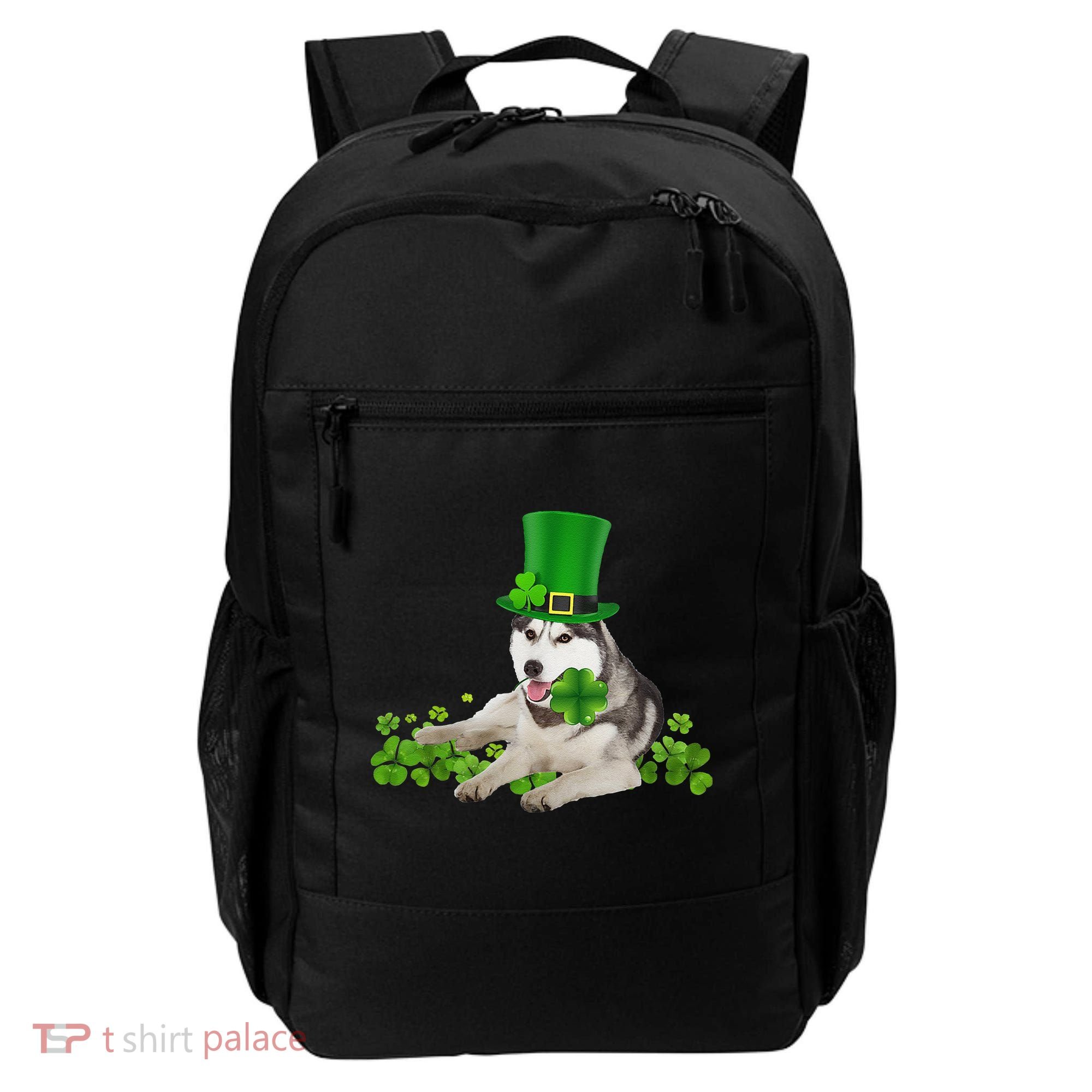 Husky Dog Shamrock St. Patrick's Day Saint Paddy's Irish Backpack